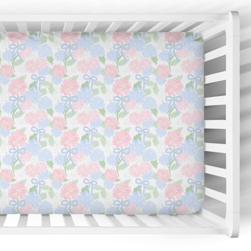 Crib Sheet - Hydrangea Bow