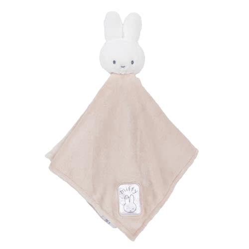 Kids Preferred Miffy Baby Blanket - Neutral Colors, Soft Snuggable Blankey, Miffy Plush, Embroidered Details, Paci Loop, 17 in, Ages 0 Months & Up