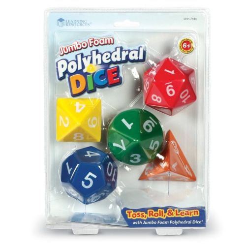 Learning Resources Jumbo Foam Polyhedral Dice: Math & Counting Kits