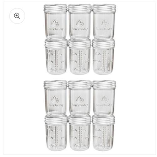 6oz Glass Breast Milk Storage Containers