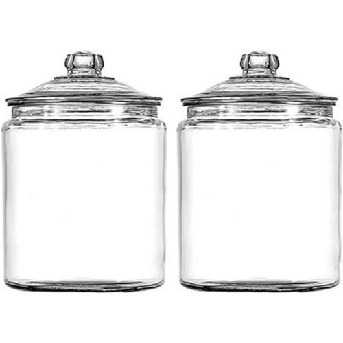 Anchor Hocking Heritage Hill 1 Gallon Glass Jar with Lid, Set of 2
