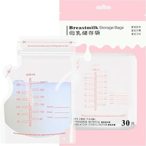 30PCS Pink Breastmilk Storage Bag - Milk Bags for Breastmilk for Feeding,Breast Milk Storage Containers for Fridge,Bolsas para Leche Materna,Baby Essentials,Fast Freeze,Bpa-Free for Breastfeeding