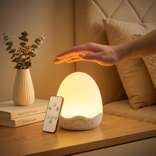 Egg Light for Nursery,10 Colors&Stepless Dimming Baby Night Light