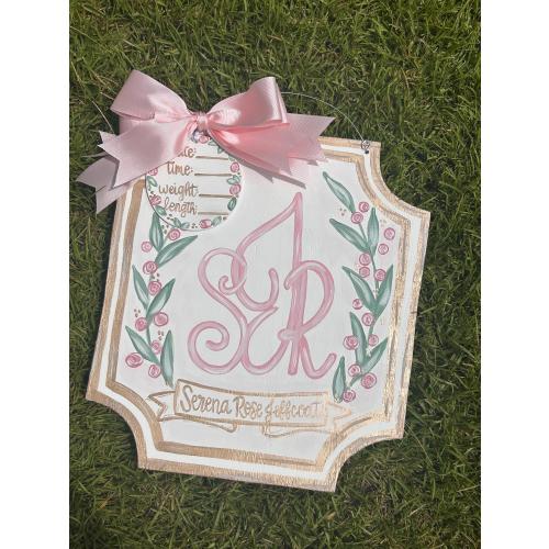 Hospital door hangers— Nursery signs— Newborn Announcement- Baby Girl