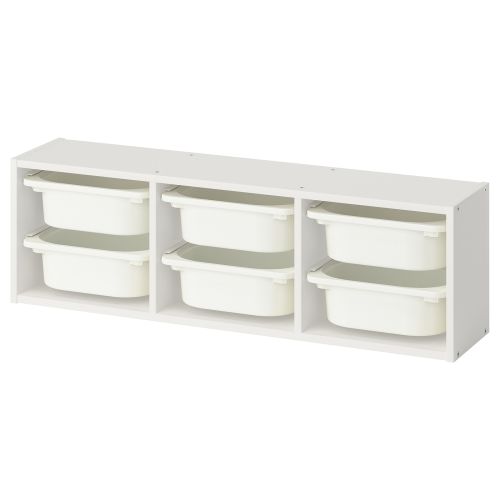 TROFAST Wall storage - white/white 99x21x30 cm (39x8 1/4x11 3/4 ")