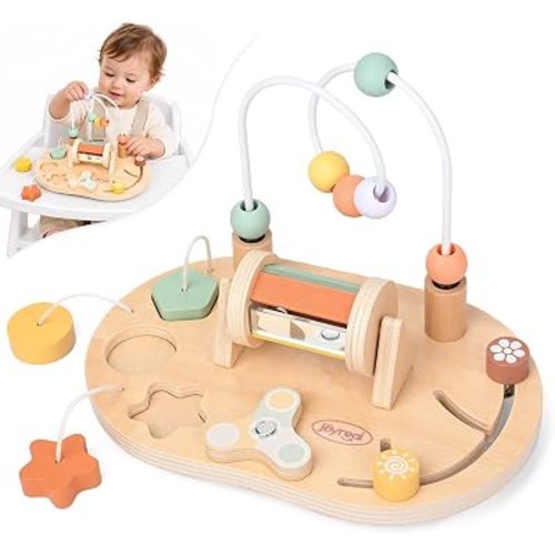 Joyreal Montessori Baby Toys 6-12 Months - Wooden High Chair Suction Toy