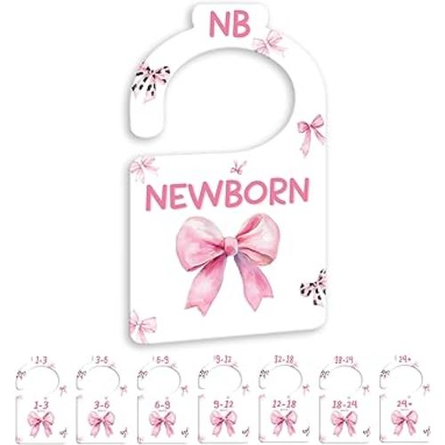 Amazon.com : JMOST Pink Bows Baby Closet Dividers for Nursery Closet Organizer, Newborn to 24 Months Size Clothes, Hangers with Size Dividers, Double Sided : Baby
