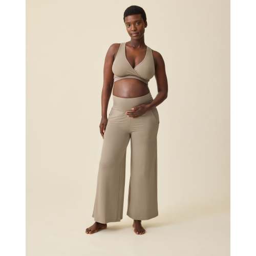 Bamboo Wide Leg Maternity & Postpartum Lounge Pant | Black - Kindred Bravely