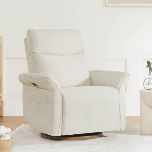 Vinca Power Swivel Nursery Glider Recliner with Power Lumbar & Headrest