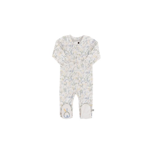 Organic Zip- up Footie | Bunnies, 3-6M