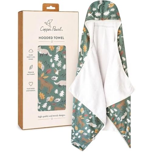 Copper Pearl Hooded Towel for Kids, Soft Hooded Bath Towel for Boys & Girls Age 4+, Large Kids Hooded Towel Wrap, Big Kid Bath Towels with Pockets, Atwood