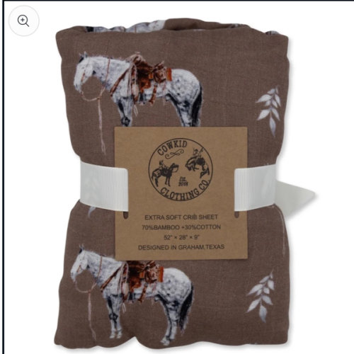 Almond Ranch Horse Bamboo Muslin Crib Sheet – Cowkid Clothing Company