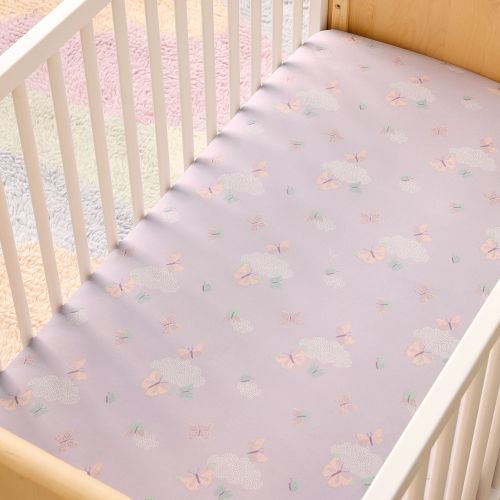 Butterflies & Clouds Crib Sheet