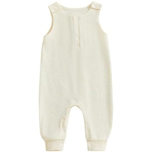 BeQeuewll Spring Summer Newborn Baby Boy Girl Clothes Sleeveless Knit Romper Crew Neck Loose Jumpsuit Infant One Piece Outfit