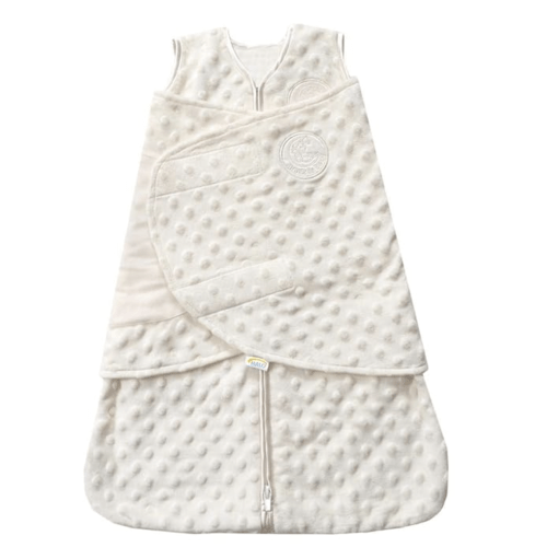 HALO Sleepsack Swaddle Plush Dot Velboa, 3-Way Adjustable Swaddle Blanket, TOG 3.0 for Cool Climates, Newborn, 0-3 Months