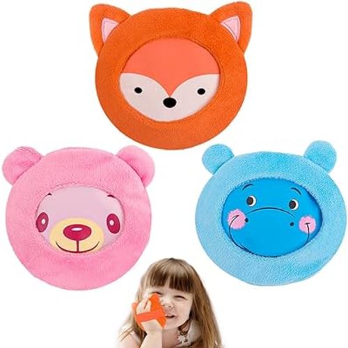 Hilph Kids Ice Packs for Boo Boos, Reuable Kids Hot Cold Packs with Cover and Handheld Straps for Pain Relief, Toddler Animal Ice Packs for Bumps, Swelling, Wisdom Teeth (3 Packs)