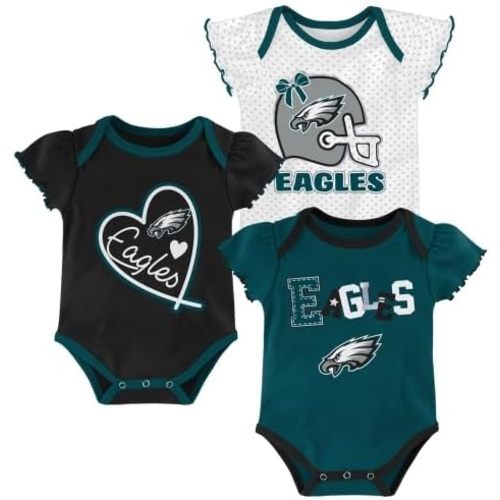 Outerstuff NFL Teams Newborn Baby and Infant Short Sleeve Bodysuit 3-Pack (0-18M)