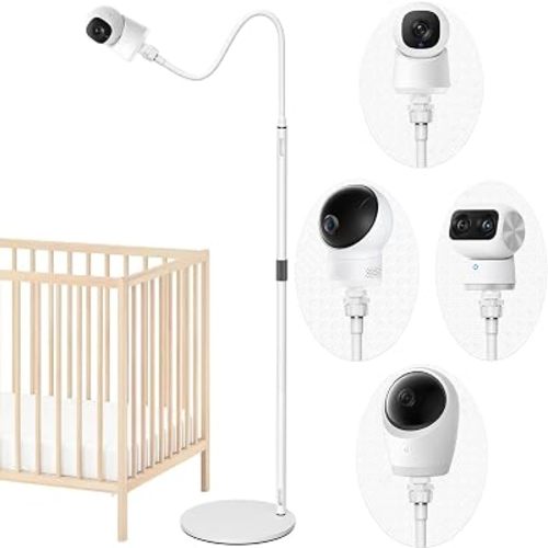 Baby Monitor Floor Stand Holder Mount Compatible with eufy E30 / C220 / E21/E20 / E110 / C2110 / T8417/ T8354/ T8300 Cameras Adjustable Height and Stable Base Flexible Baby Cameras Holder