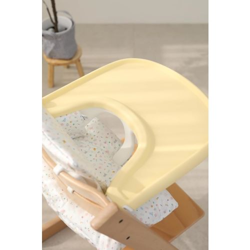 Full Coverage Stokke Tripp Trapp High Chair Placemat | Silicone High Chair Placemat | Lightweight | Dishwasher Safe| Easy to Clean (Butter Cream)