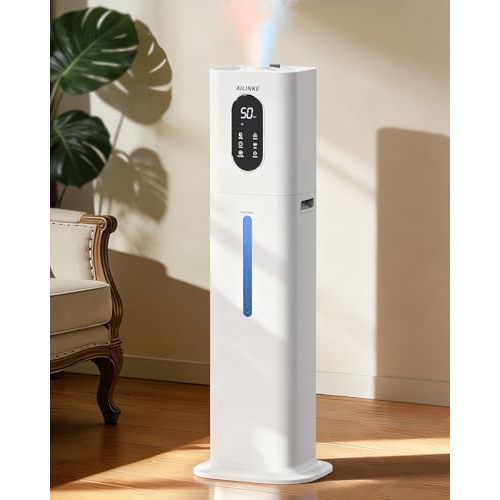 Humidifiers for Bedroom 500 sq ft, 2.1Gal/8L Warm & Cool Mist Humidifier Large Room with Essential Oil Diffuser, Large Room Humidifiers for Home Baby Nursery Office Plants, White