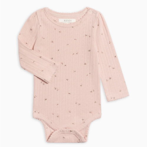 Thea Brushed Back Pointelle Long Sleeve Bodysuit