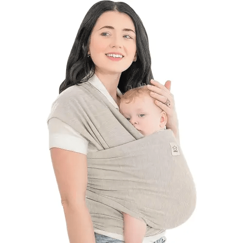 KeaBabies Baby Wrap Carrier - All in 1 Original Baby Carrier Newborn to Toddler Sling, Easy to Wear, Hands Free Bonding, Lightweight, Breathable Infant Wraps (Stone Gray)