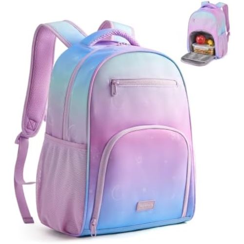 mommore 2-in-1 Kids Backpack for Boys Girls 4-8 with Insulated Lunch Pocket