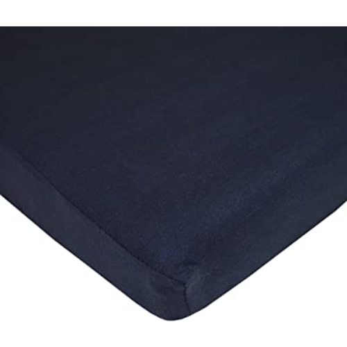 American Baby Company Supreme 100% Natural Cotton Fitted Crib Sheet 52" x 28", Enhanced Thickness for Soft, Breathable & Hypoallergenic Jersey Comfort, Navy, Neutral for Boys & Girls