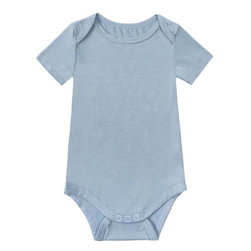 WIBACKER Soft Bamboo Rayon Baby Boys Short Sleeve Bodysuit Solid Color Onesie for Toddler Girls
