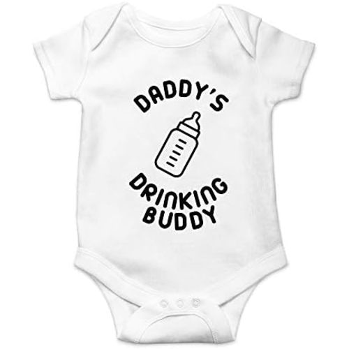 Crazy Bros Tee's Daddy's Drinking Buddy Baby Bodysuit Funny Baby Clothes Perfect Newborn Romper Cute Outfit