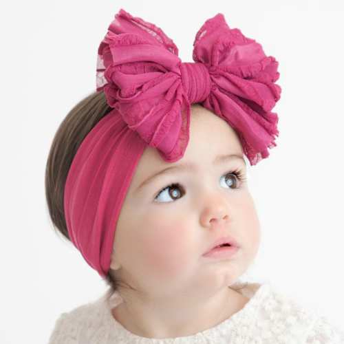 Big RUFFLE Bow Headband, Baby Girl Headwrap, Baby Turban, Baby Head Wraps, Newborn Bow Headband, Bow Toddler Headbands, Baby Girl Headbands