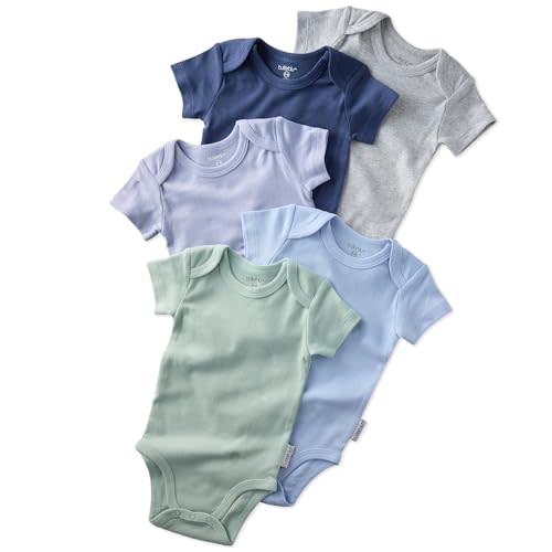 Avery 5-Pack Short Sleeve Bodysuits​ 100% Organic Cotton for Baby Boys​ & Girls