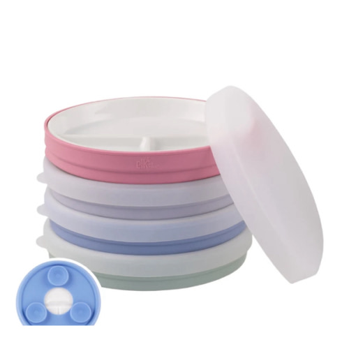 6.7"/16cm Porcelain Divided Plates Suction Sleeve + Lids