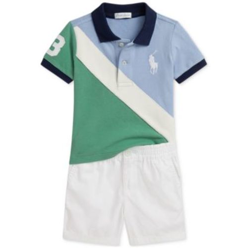 Baby Boys Mesh Polo Shirt & Twill Short Set