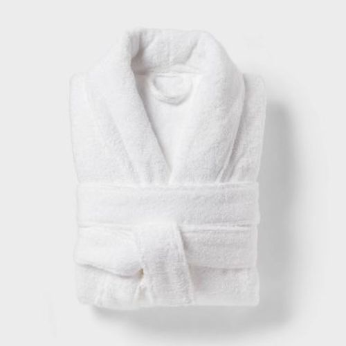 S/M Spa Plush Bath Robe White - Threshold™