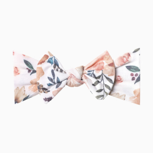 Copper Pearl Knit Headband Bow - Autumn