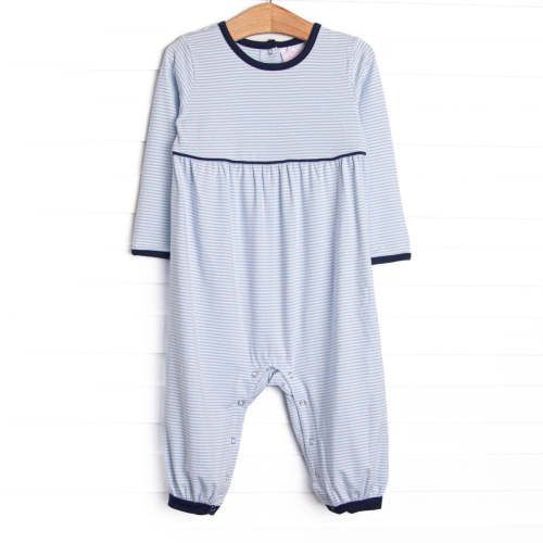 Charles Romper, Light Blue Stripe – Stitchy Fish
