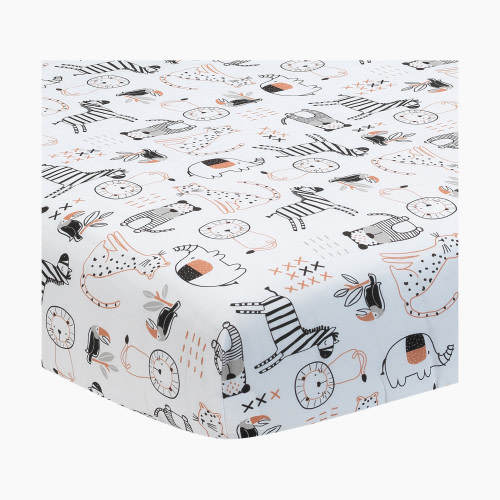 Lambs & Ivy Cotton Fitted Crib Sheet - Patchwork Jungle