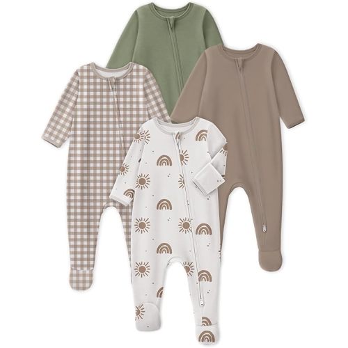 Looxii Baby Pajama 100% Cotton Baby Sleeper for Newborn 0-3-6-9M Boys Girl Clothes One-Piece Footed Pjs Sleep 'n Play Footies