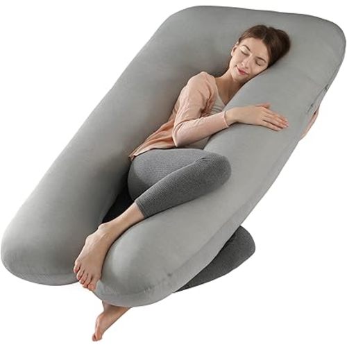 Cooling Pregnancy Pillow for Sleeping, 55 inch U Shaped Full Body Maternity Pillow Support for Back, Hip, Belly, Legs for Pregnant Women, Removable Cooling Cover, Pregnant Women Must Have