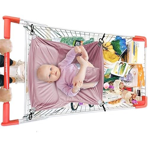 Baby Shopping Cart Hammock, Baby Cart Hammock for Infants, Baby Hammock for Shopping Cart, Grocery Cart Cover for Baby, Newborn Baby Essentials Baby Hammock Carrier, Baby Shopping Hammock…
