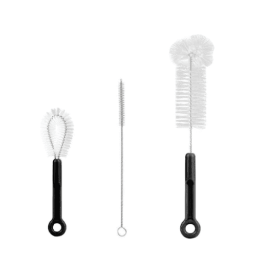 Naisfei 3-Pack Bottle Cleaning Brush Set - Long Water Bottle Brush, Straw Cleaner & Lid Brush for Baby Bottles, Travel Mugs, Wine Decanter, Narrow Spaces, Pipes & More