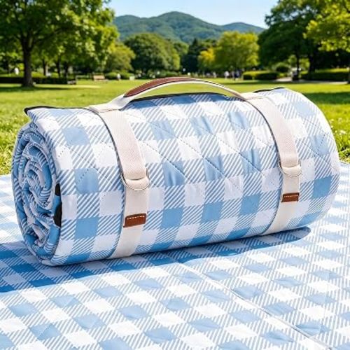 G GOOD GAIN Picnic Blankets Outdoor Extra Large 80"x80", Sky Blue