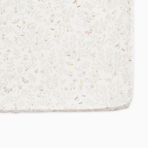 Brushed Organic Cotton Crib Sheet - Secret Garden