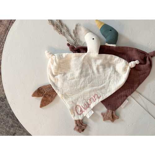 Goose Lovey (White & Mallard), Embroidered Goose Lovey, Mallard Duck Lovey, Lovie, Lovey, Baby Shower Gift, Duck Lovey, Security Blanket,