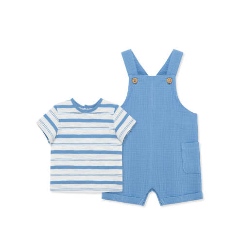 Solid Gauze Shortall Set