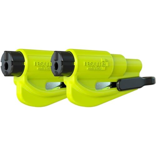 RESQME The Original Compact Emergency Keychain Car Escape Tool, Seatbelt Cutter and Window Breaker, Made in USA, Pack of 2