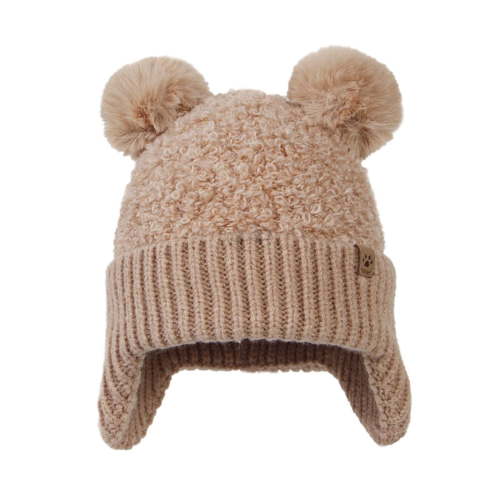 KONDYS Infant Baby Girls Boys Soft Warm Knit Hat Kids Winter Hat With Fleece Earflap Scarf Hood Hat Cute Lightweight Babys Caps