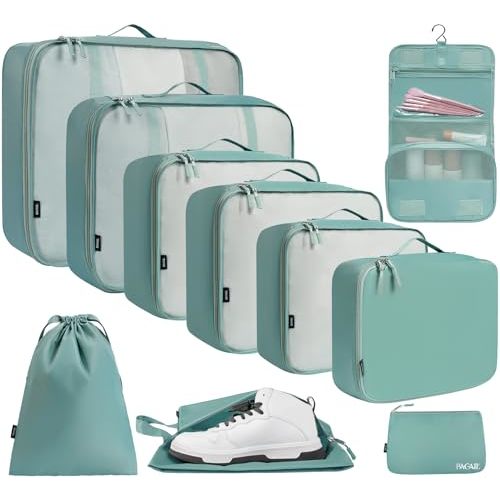 BAGAIL 6 Set/8 Set/10 Set Packing Cubes Various Sizes Packing Organizer for Travel Accessories Luggage Carry On Suitcase