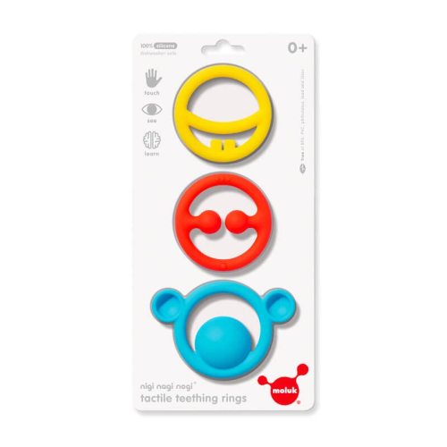 Fat Brain Toys Nigi Nagi and Nogi Teething Rings by MOLUK - Nigi Nagi and Nogi Teething Rings by MOLUK - Primary